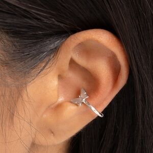 Aerial Attitude - Silver Cuff Earrings